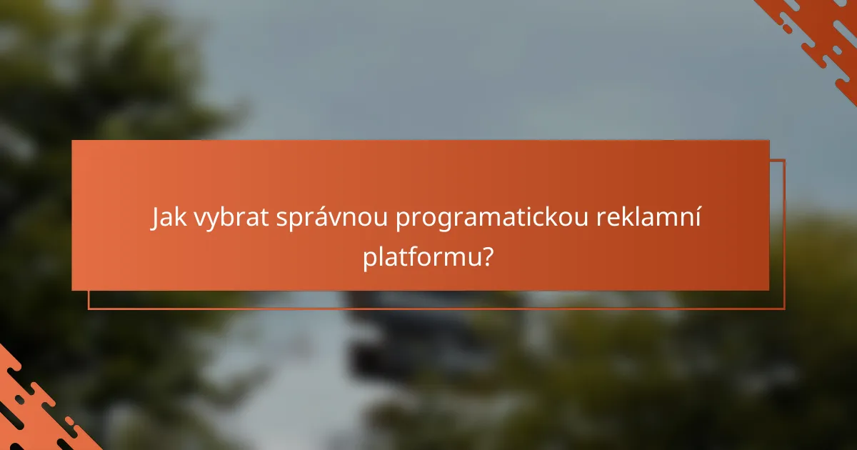 Jak vybrat správnou programatickou reklamní platformu?